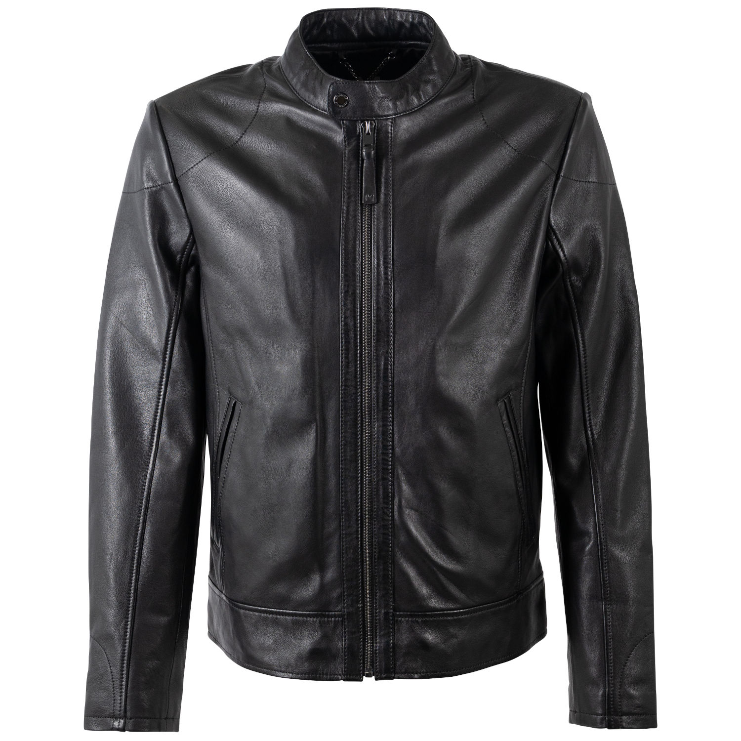 Geaca de Piele Barbati Mauritius Silver Neagra MSMTonkin – Geci de Piele