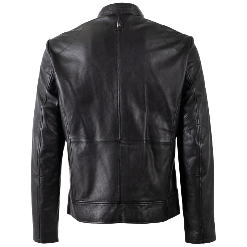 Geaca de Piele Barbati Mauritius Silver Neagra MSMTonkin – Geci de Piele