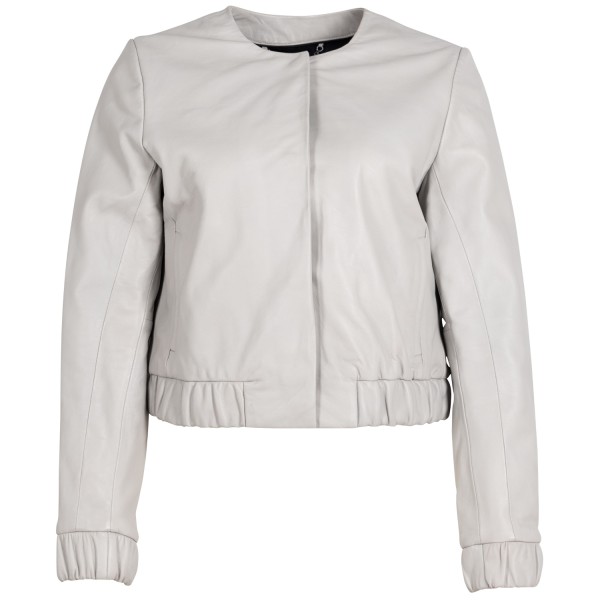 Geaca Scurta de Piele Dama Mauritius Silver Gri Argintiu MSWAnysha