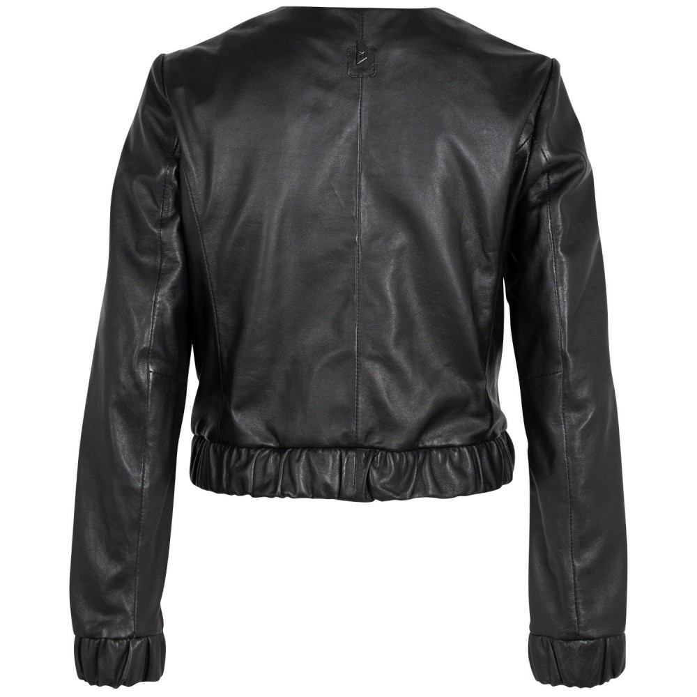 Geaca Scurta de Piele Dama Mauritius Silver Neagra MSWAnysha - readytowear