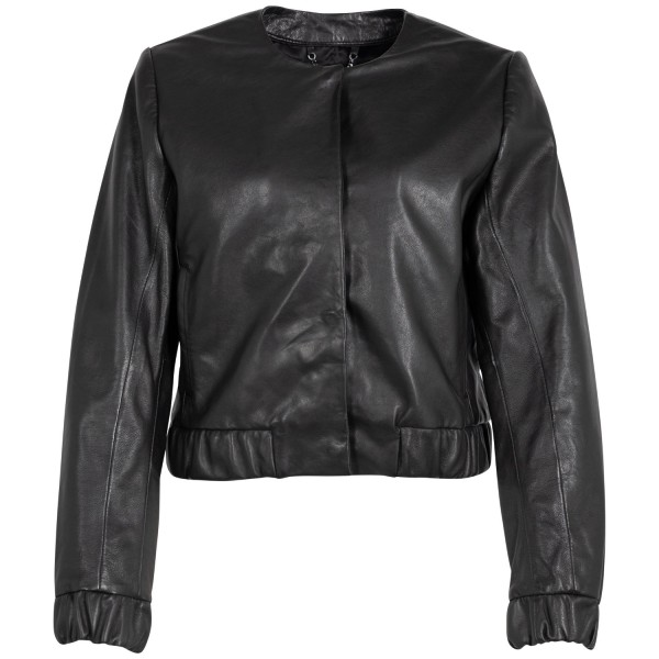 Geaca Scurta de Piele Dama Mauritius Silver Neagra MSWAnysha