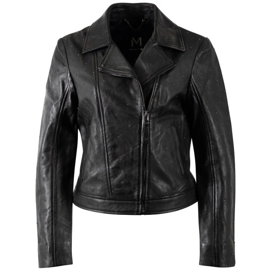 Geaca de Piele Dama Mauritius Silver Neagra MSWGiljana
