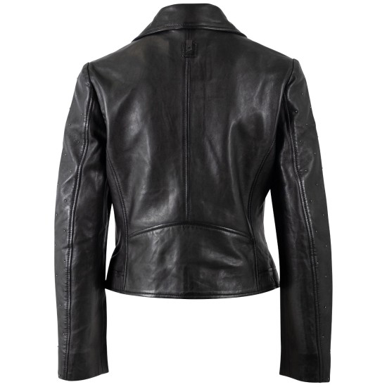 Geaca de Piele Dama Mauritius Silver Neagra MSWGiljana Geaca de Piele Dama Mauritius Silver Neagra MSWGiljana