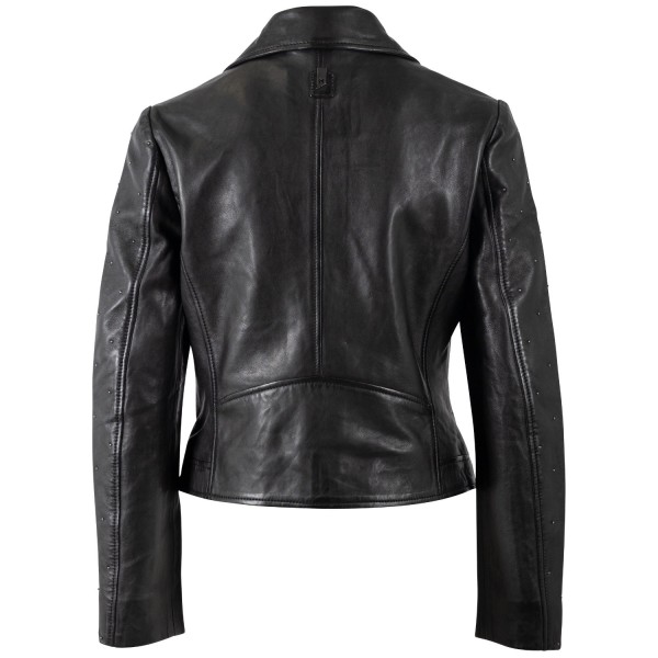 Geaca de Piele Dama Mauritius Silver Neagra MSWGiljana Geaca de Piele Dama Mauritius Silver Neagra MSWGiljana