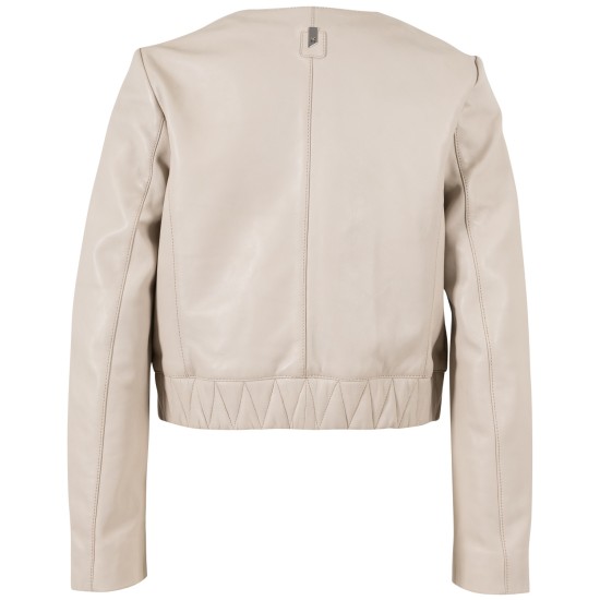 Geaca de Piele Dama Mauritius Silver Bej Deschis MSWManaus