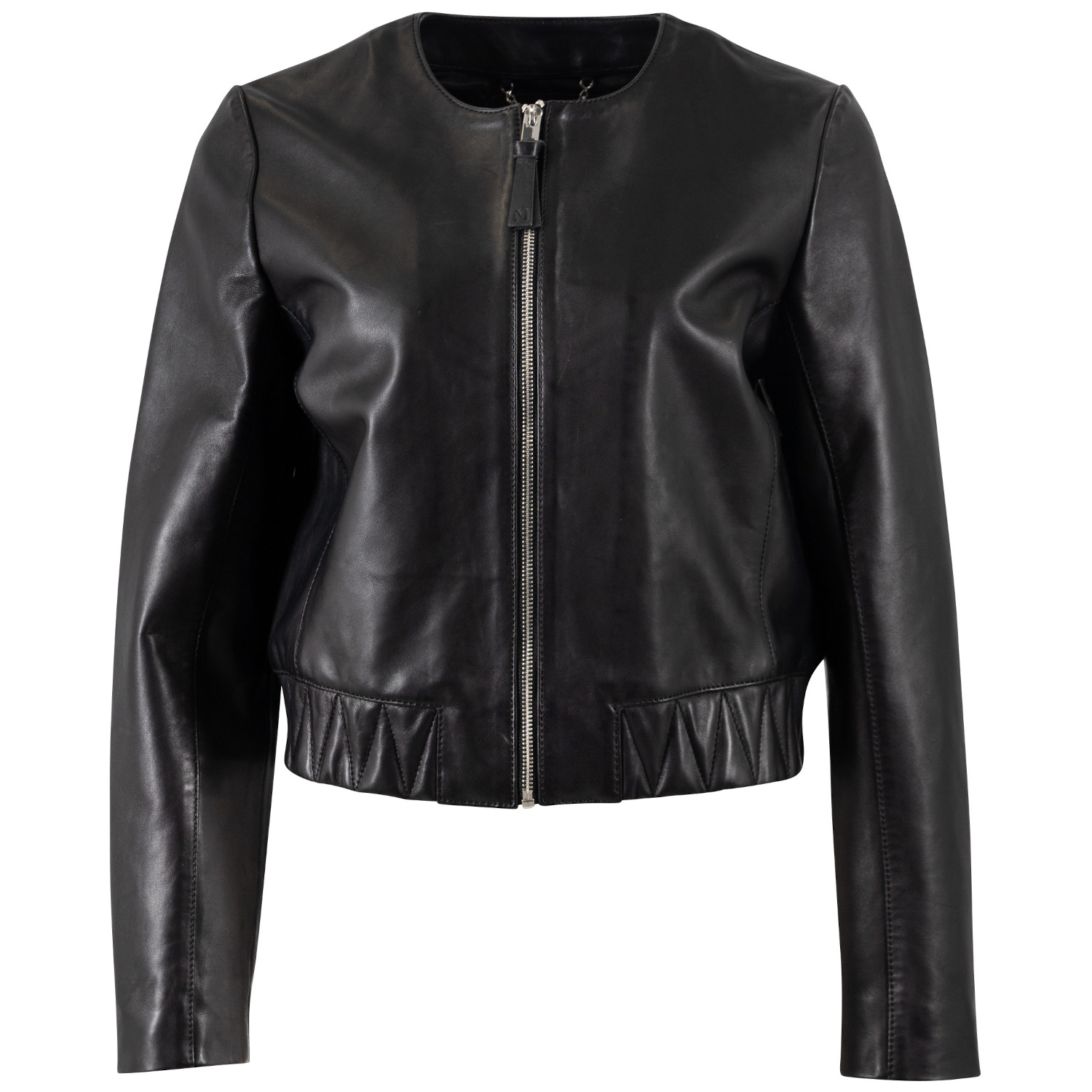 Geacă de piele neagră Mauritius Silver MSWManaus damă, stil bolero, design minimalist
