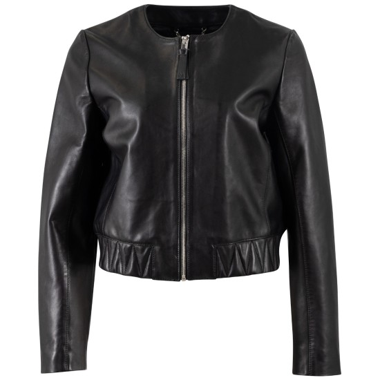 Geaca de Piele Dama Mauritius Silver Neagra MSWManaus