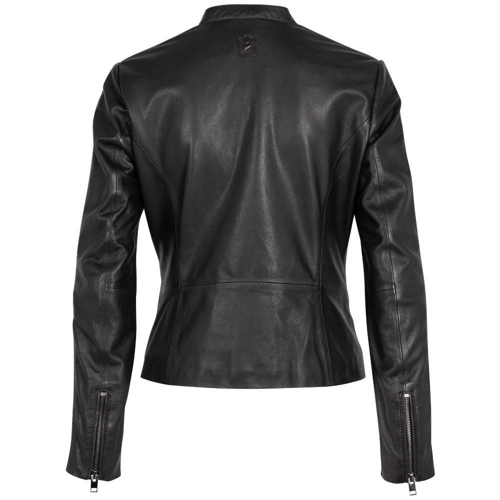 Kurtka skórzana damska Mauritius Srebrno-czarna MSWNayah - readytowear