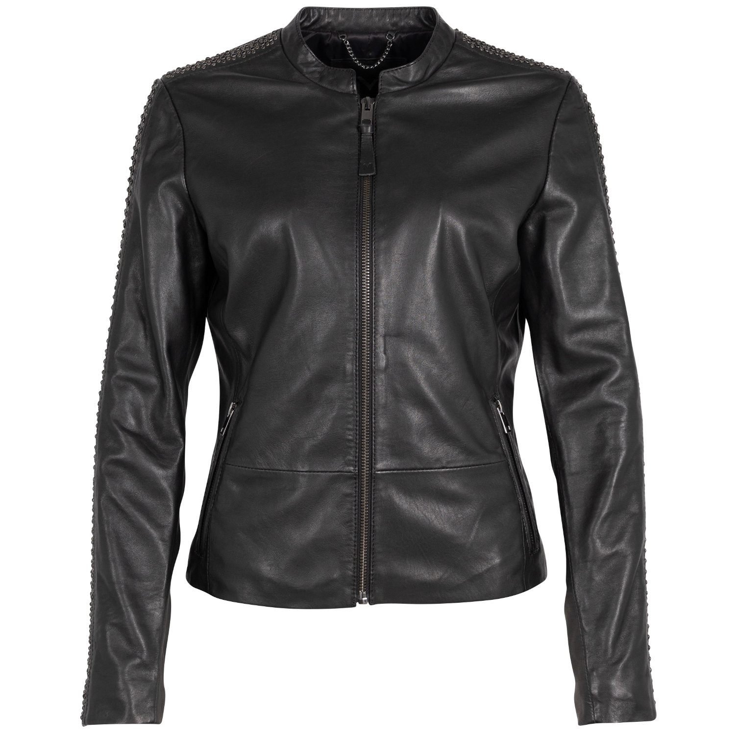 Geaca de Piele Dama Mauritius Silver Neagra MSWNayah – Geci de Piele