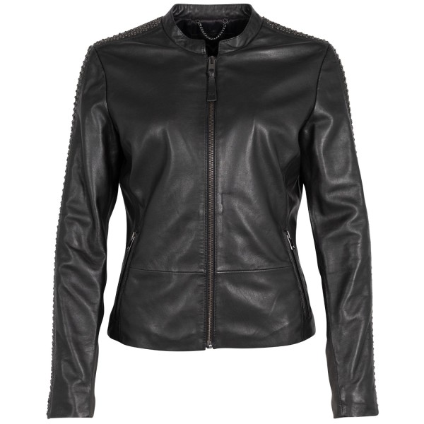 Geaca de Piele Dama Mauritius Silver Neagra MSWNayah