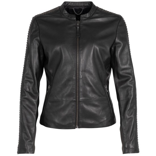 Geaca de Piele Dama Mauritius Silver Neagra MSWNayah