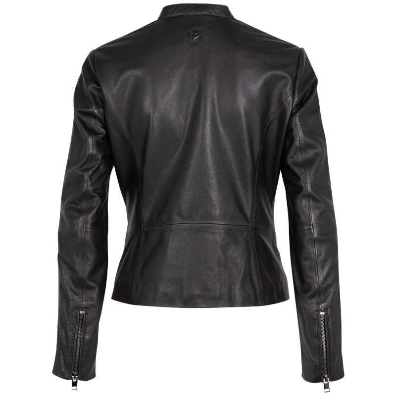 Geaca de Piele Dama Mauritius Silver Neagra MSWNayah – Geci de Piele