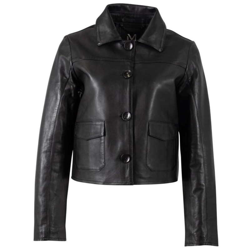 Geaca Scurta de Piele Dama Mauritius Silver Neagra MSWPalesa – Geci de Piele