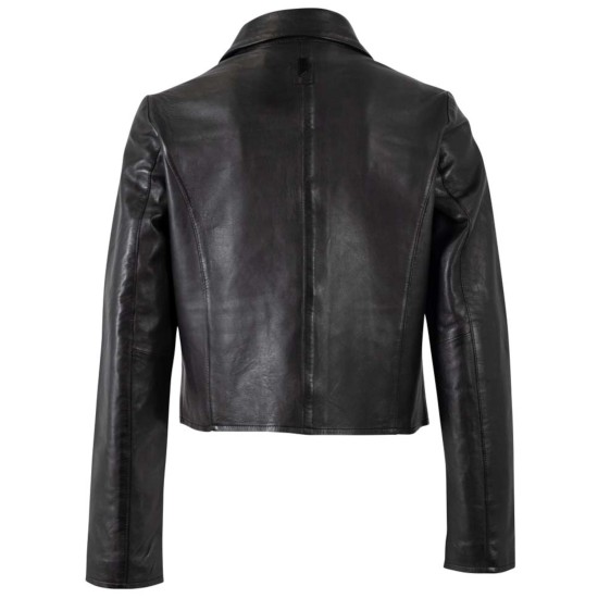 Geaca Scurta de Piele Dama Mauritius Silver Neagra MSWPalesa