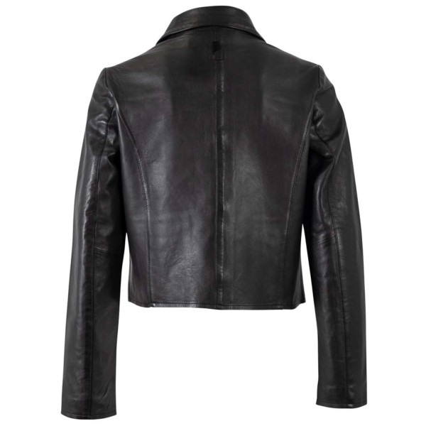 Geaca Scurta de Piele Dama Mauritius Silver Neagra MSWPalesa