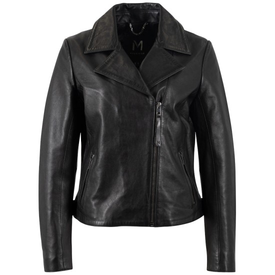 Geaca de Piele Dama Mauritius Silver Neagra MSWVilja