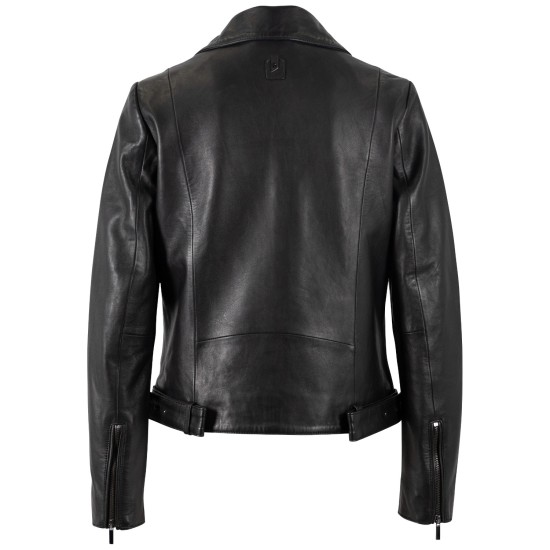 Geaca de Piele Dama Mauritius Silver Neagra MSWVilja