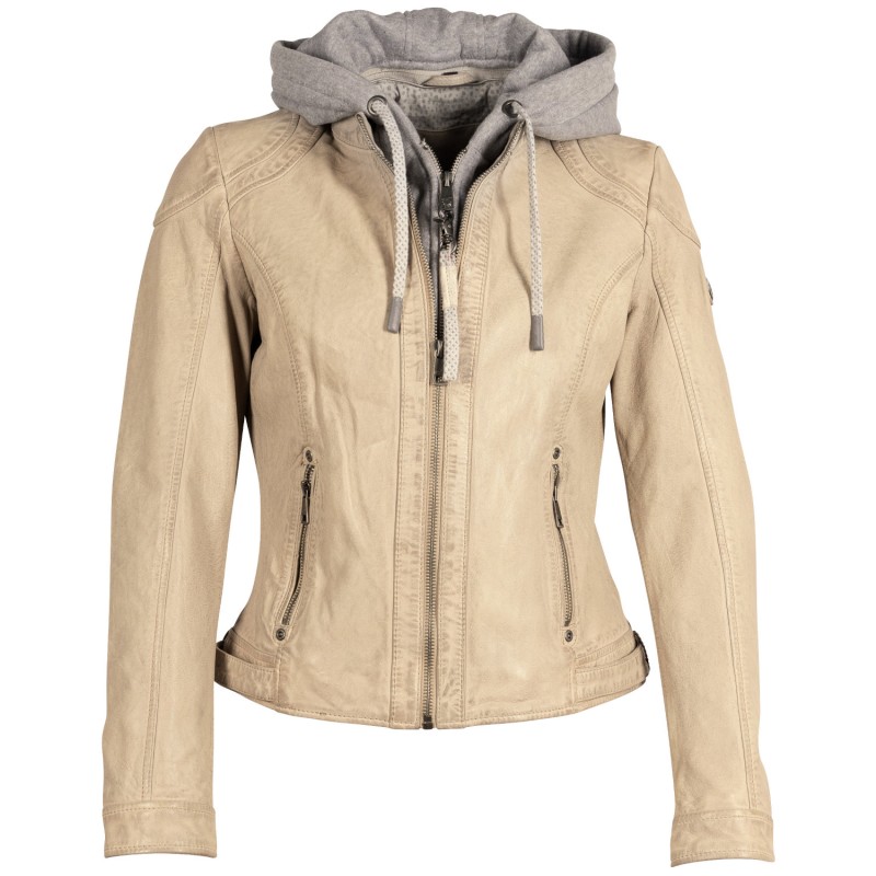 Geaca de Piele Dama Mauritius Alb Murdar MWAdila – Geci de Piele