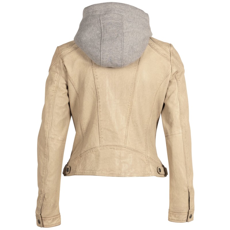 Geaca de Piele Dama Mauritius Alb Murdar MWAdila – Geci de Piele