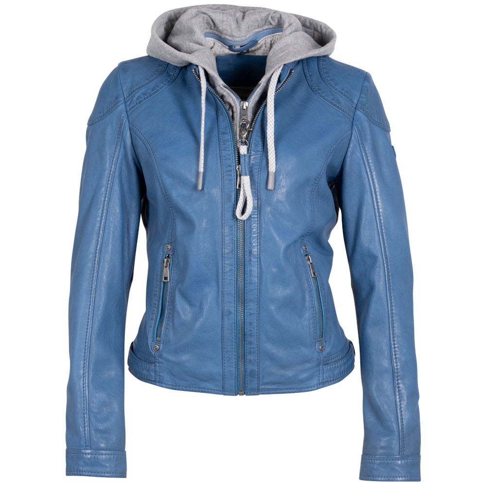 Geaca de Piele Dama Mauritius Albastra MWAdila - readytowear