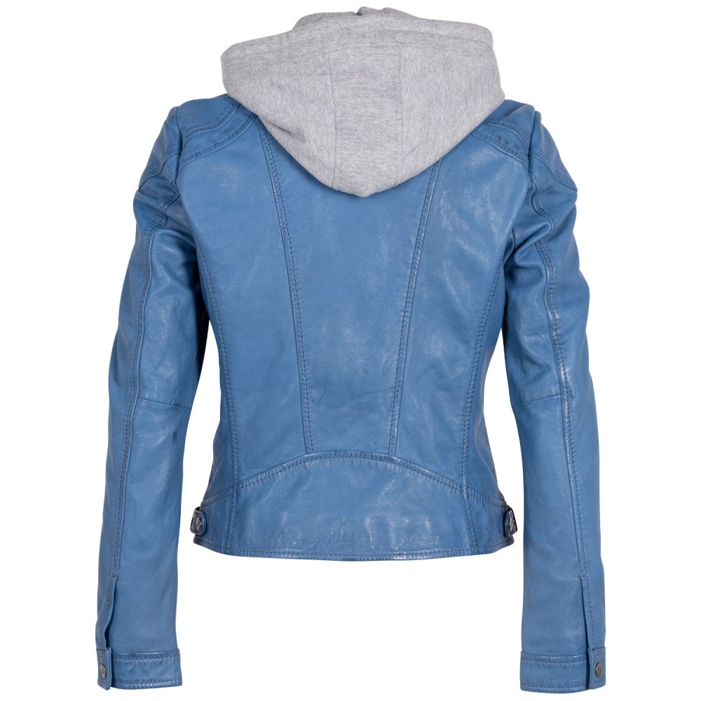 Geaca de Piele Dama Mauritius Albastra MWAdila - readytowear