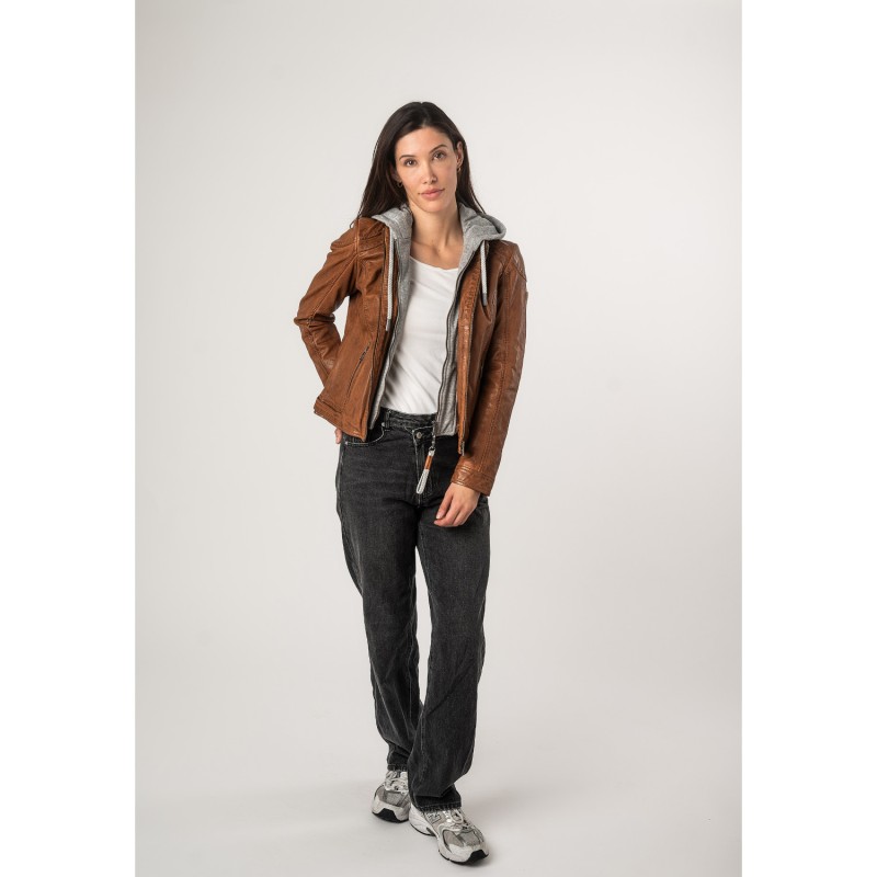 Geaca de Piele Dama Mauritius Coniac MWAdila – Geci de Piele