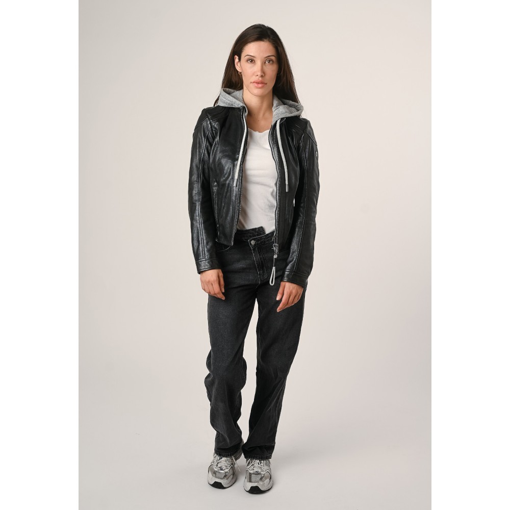 Geaca de Piele Dama Mauritius Neagra MWAdila - readytowear