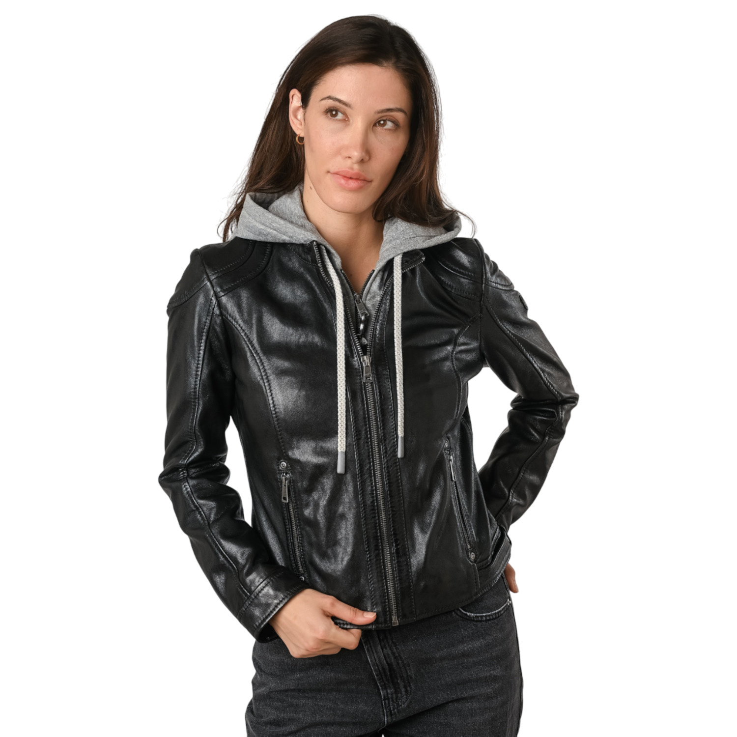 Geaca de Piele Dama Mauritius Neagra MWAdila – Geci de Piele