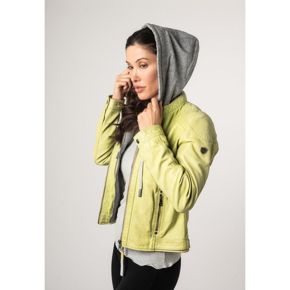 Geaca de Piele Dama Mauritius Verde Lime MWAdila - readytowear