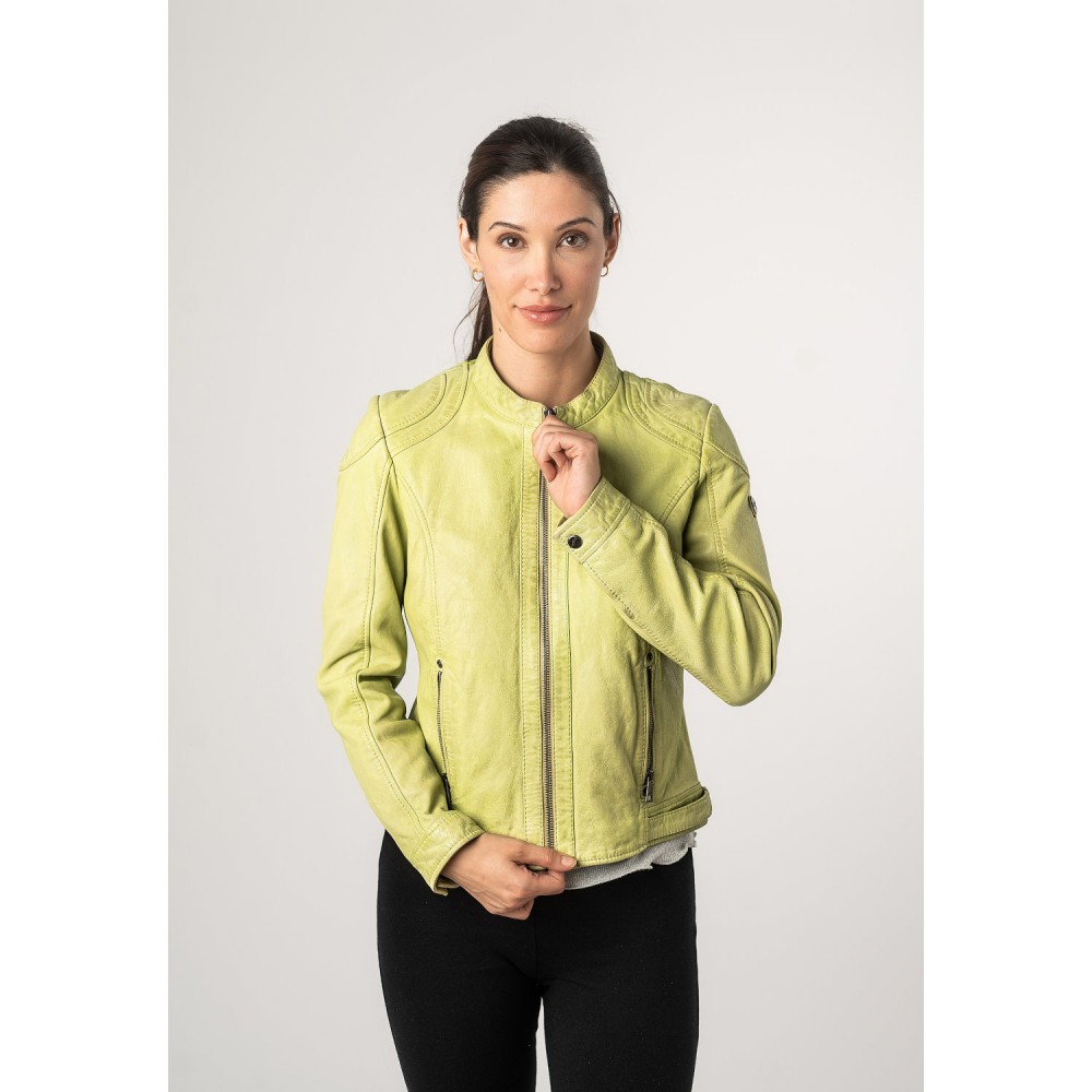 Geaca de Piele Dama Mauritius Verde Lime MWAdila - readytowear