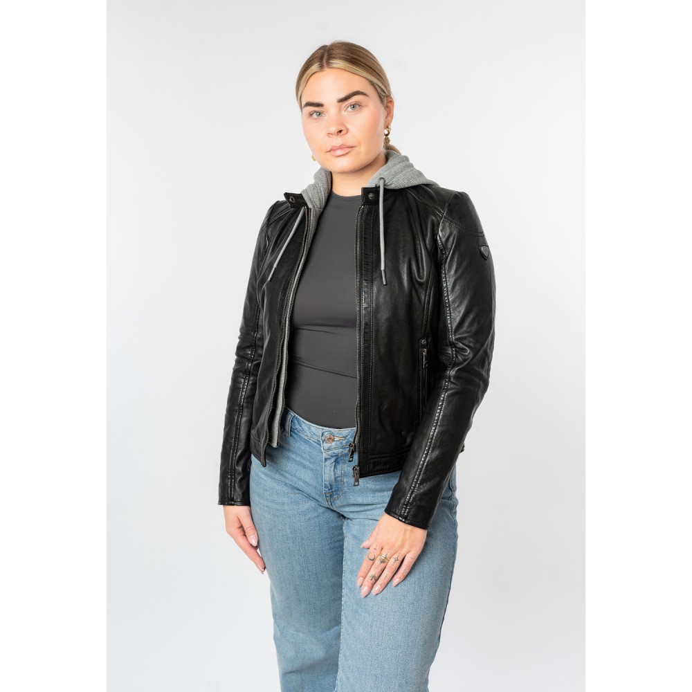 Geaca de Piele Dama Mauritius Neagra MWAlani