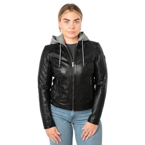 Geaca de Piele Dama Mauritius Neagra MWAlani