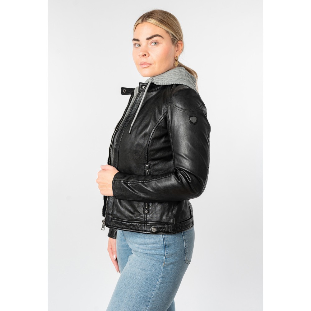 Geaca de Piele Dama Mauritius Neagra MWAlani