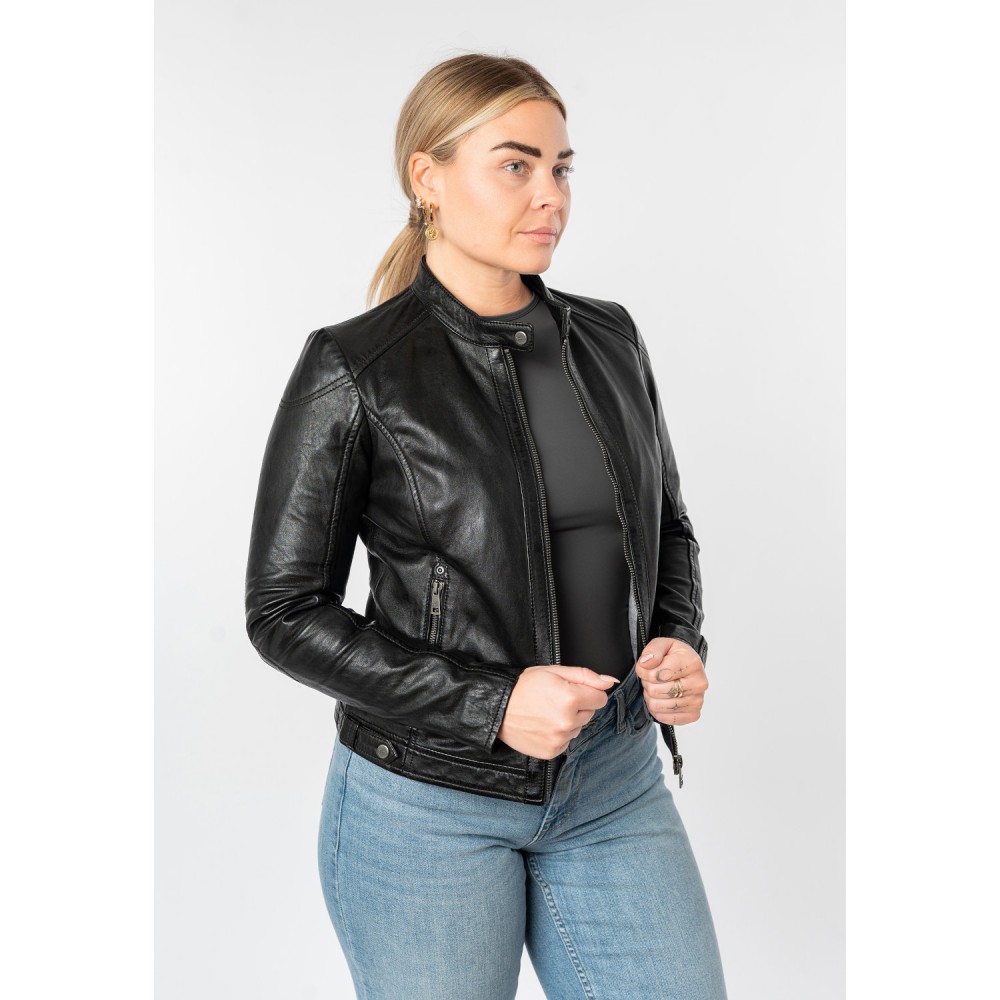 Geaca de Piele Dama Mauritius Neagra MWAlani