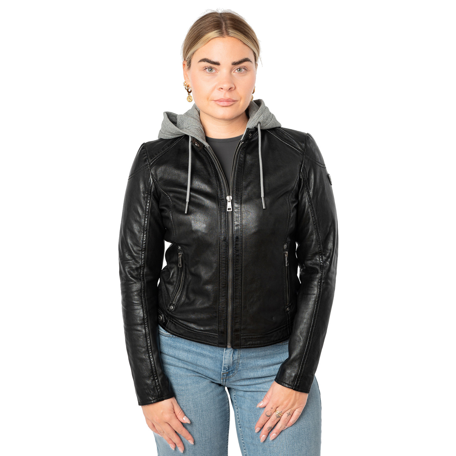 Geaca de Piele Dama Mauritius Neagra MWAlani – Geci de Piele