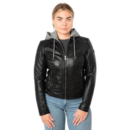 Geaca de Piele Dama Mauritius Neagra MWAlani