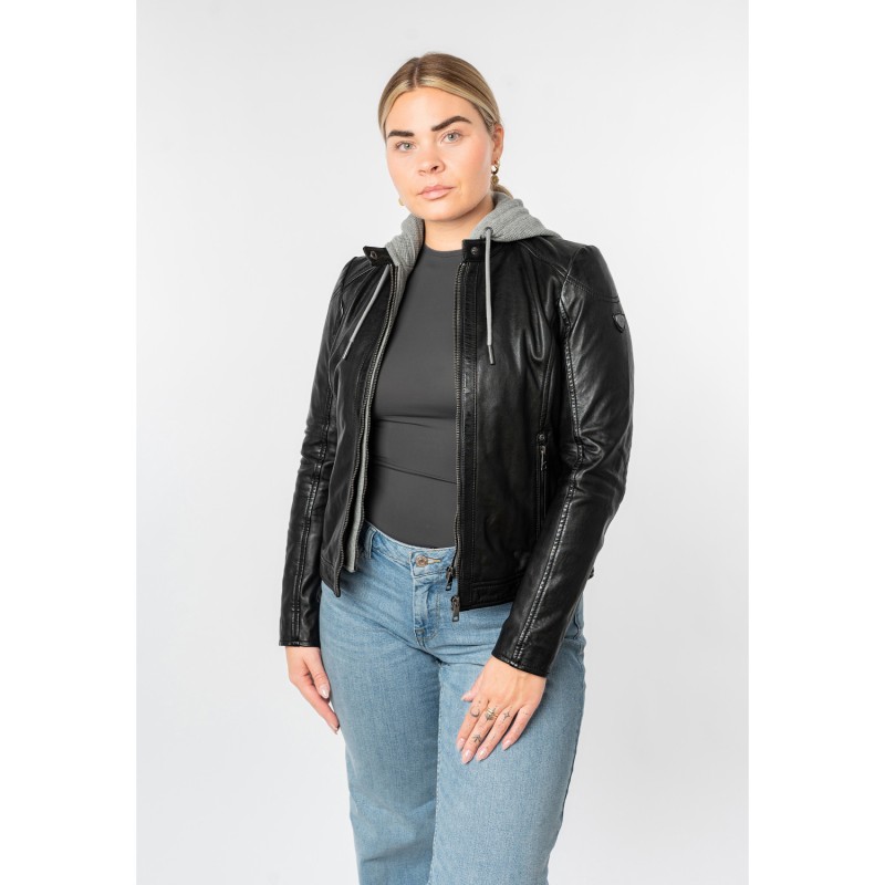 Geaca de Piele Dama Mauritius Neagra MWAlani – Geci de Piele