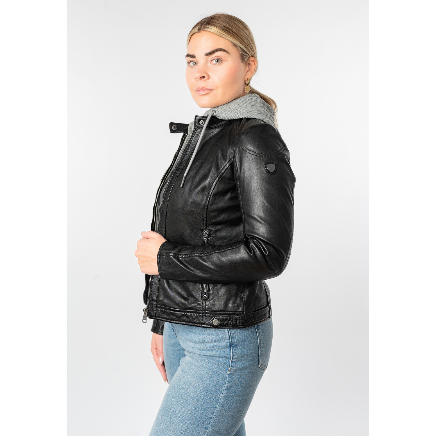 Geaca de Piele Dama Mauritius Neagra MWAlani – Geci de Piele