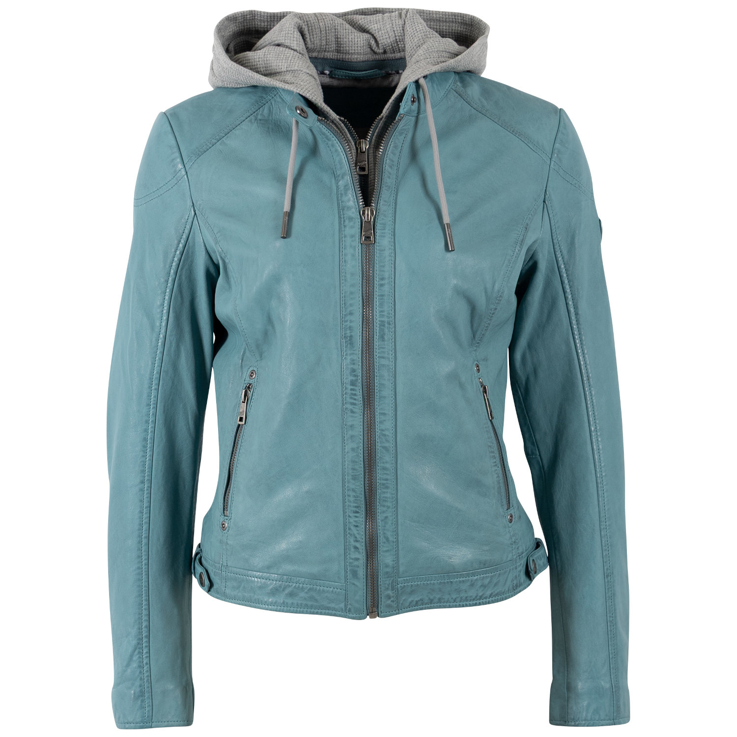 Geaca de Piele Dama Mauritius Turcoaz Deschis MWAlani – Geci de Piele