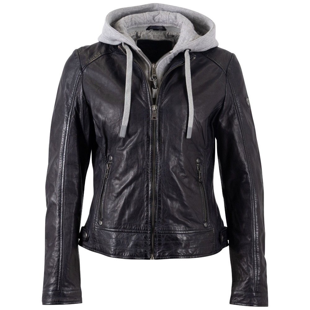 Geaca de Piele Dama Mauritius Bleumarin Inchis MWAleni - readytowear