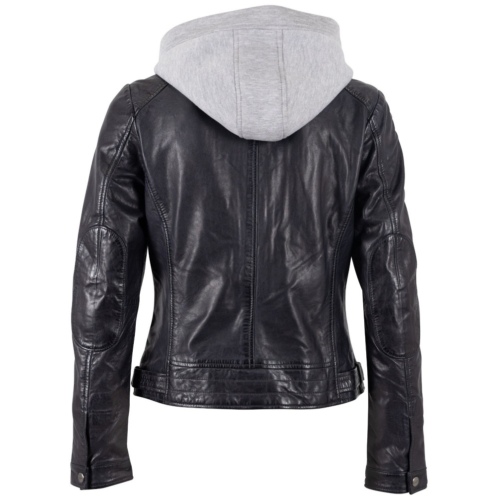 Geaca de Piele Dama Mauritius Bleumarin Inchis MWAleni - readytowear