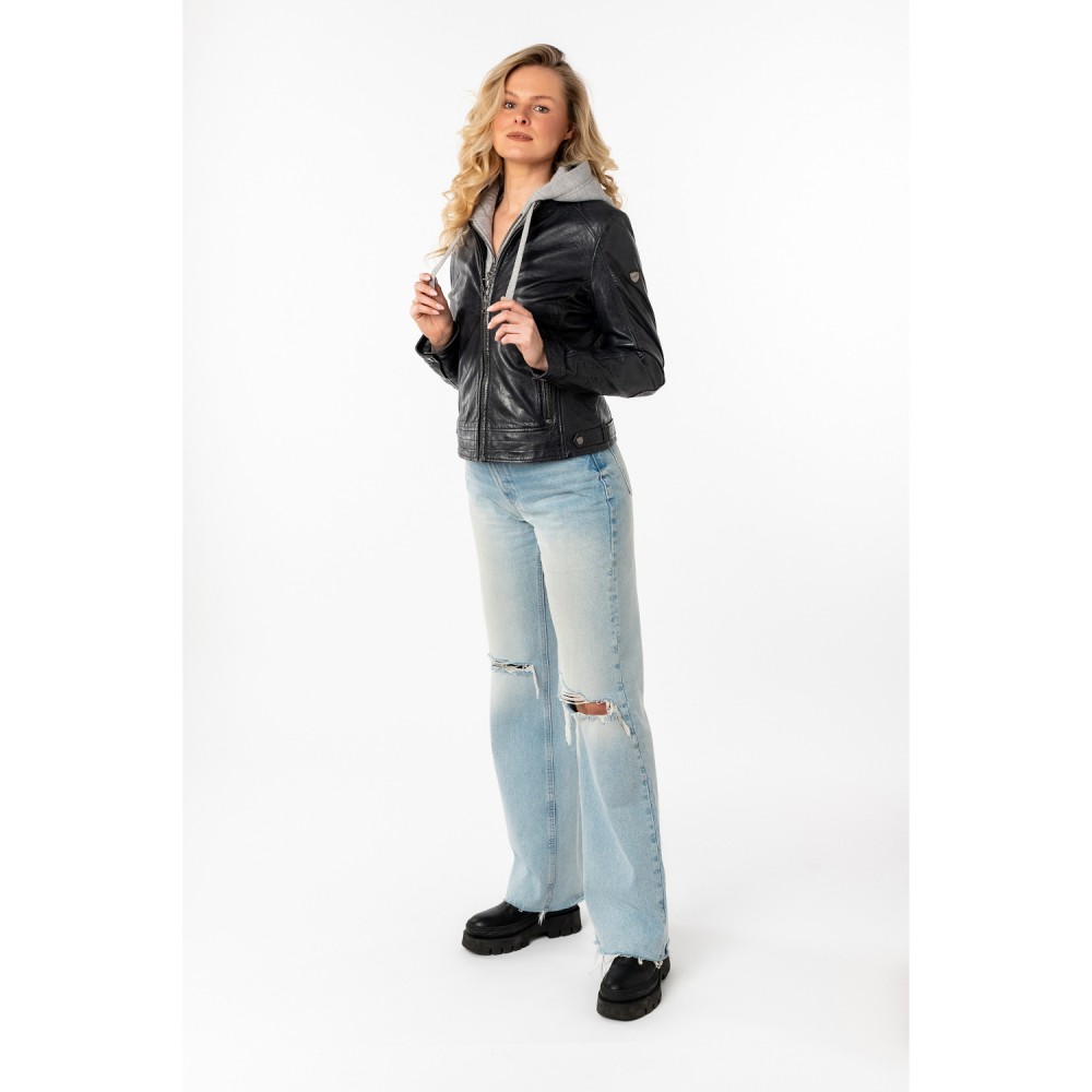 Geaca de Piele Dama Mauritius Bleumarin Inchis MWAleni - readytowear