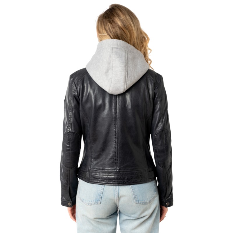 Geaca de Piele Dama Mauritius Bleumarin Inchis MWAleni – Geci de Piele