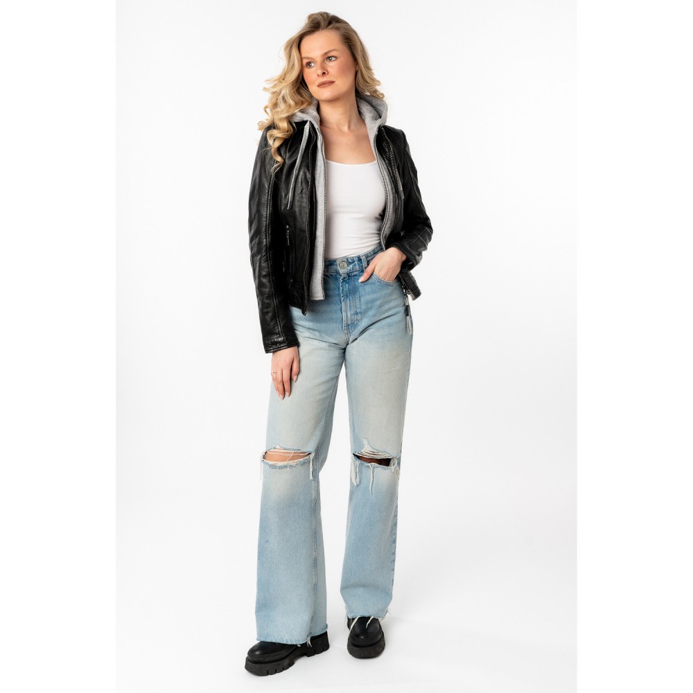 Geaca de Piele Dama Mauritius Neagra MWAleni - readytowear