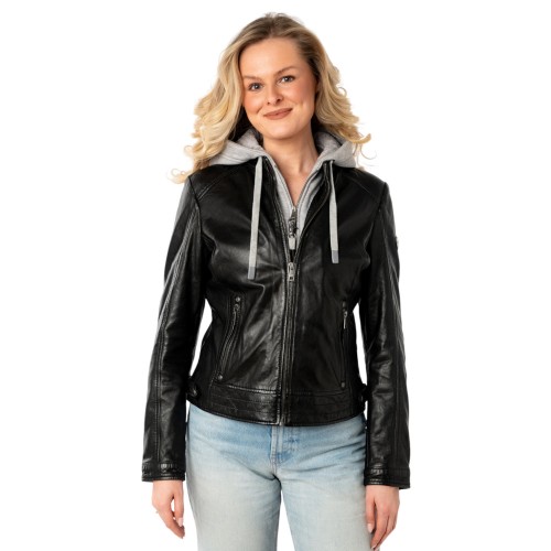 Geaca de Piele Dama Mauritius Neagra MWAleni