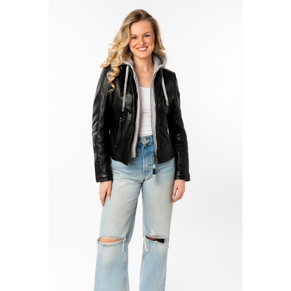 Geaca de Piele Dama Mauritius Neagra MWAleni - readytowear