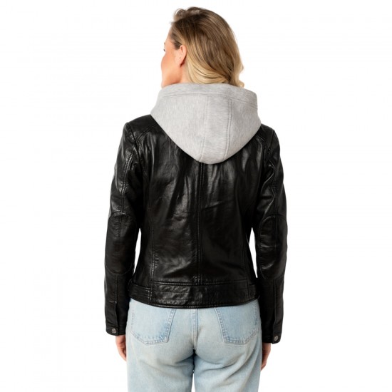 Geaca de Piele Dama Mauritius Neagra MWAleni