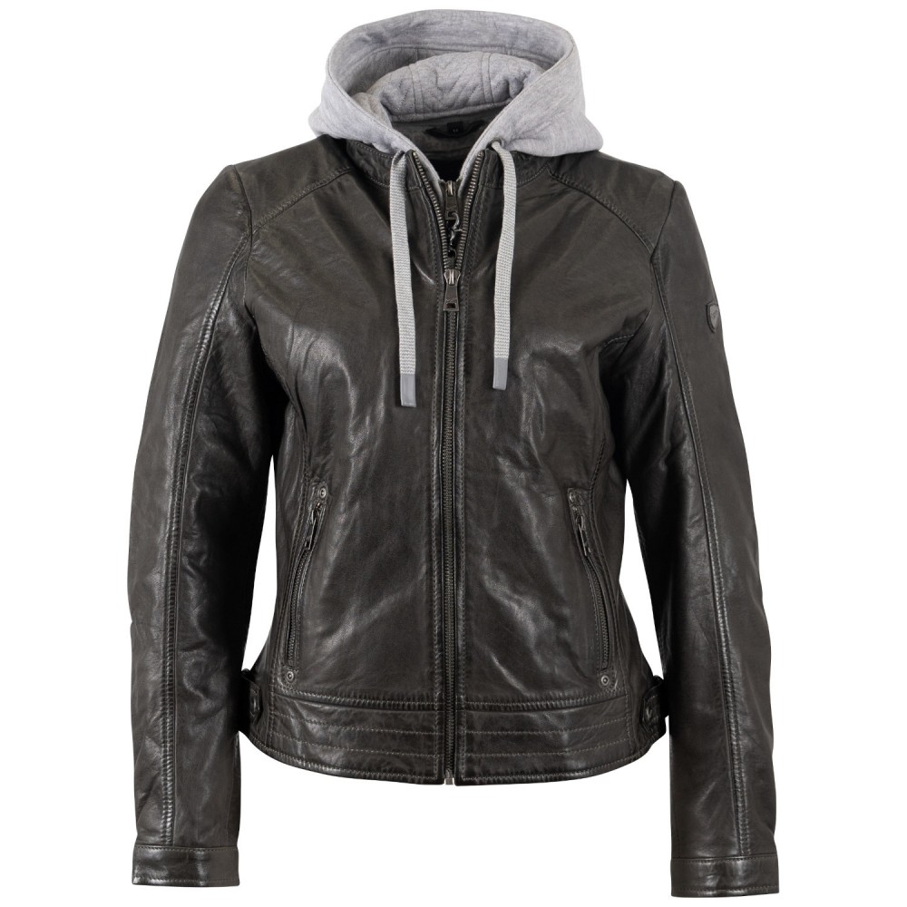 Geaca de Piele Dama Mauritius Olive Inchis MWAleni - readytowear