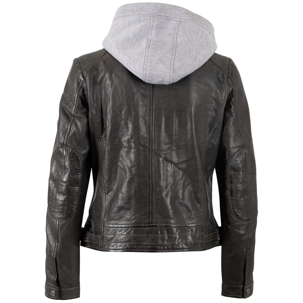 Geaca de Piele Dama Mauritius Olive Inchis MWAleni - readytowear