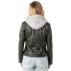 Geaca de Piele Dama Mauritius Olive Inchis MWAleni